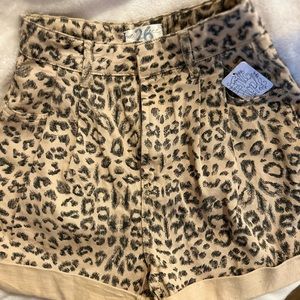 NET Free People leopard print shorts
